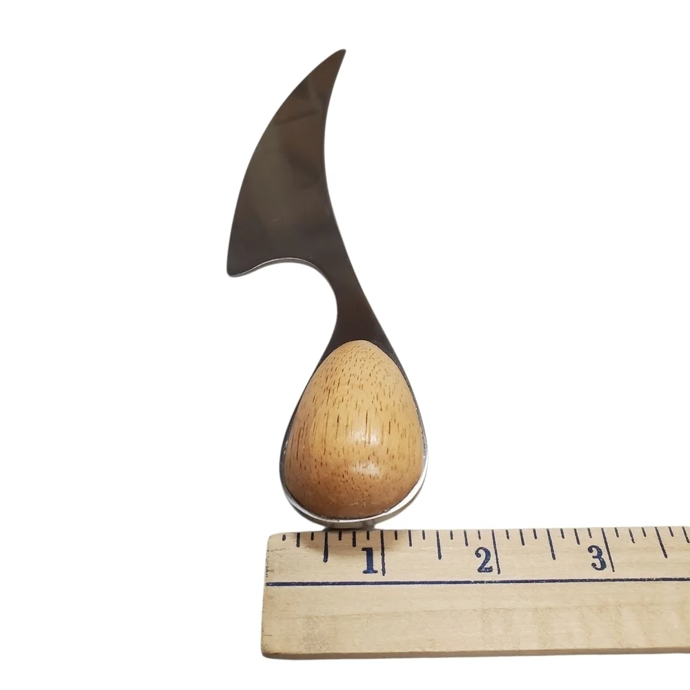 MCM Stainless Steel Cheese Knife with Wooden Teardrop Handle